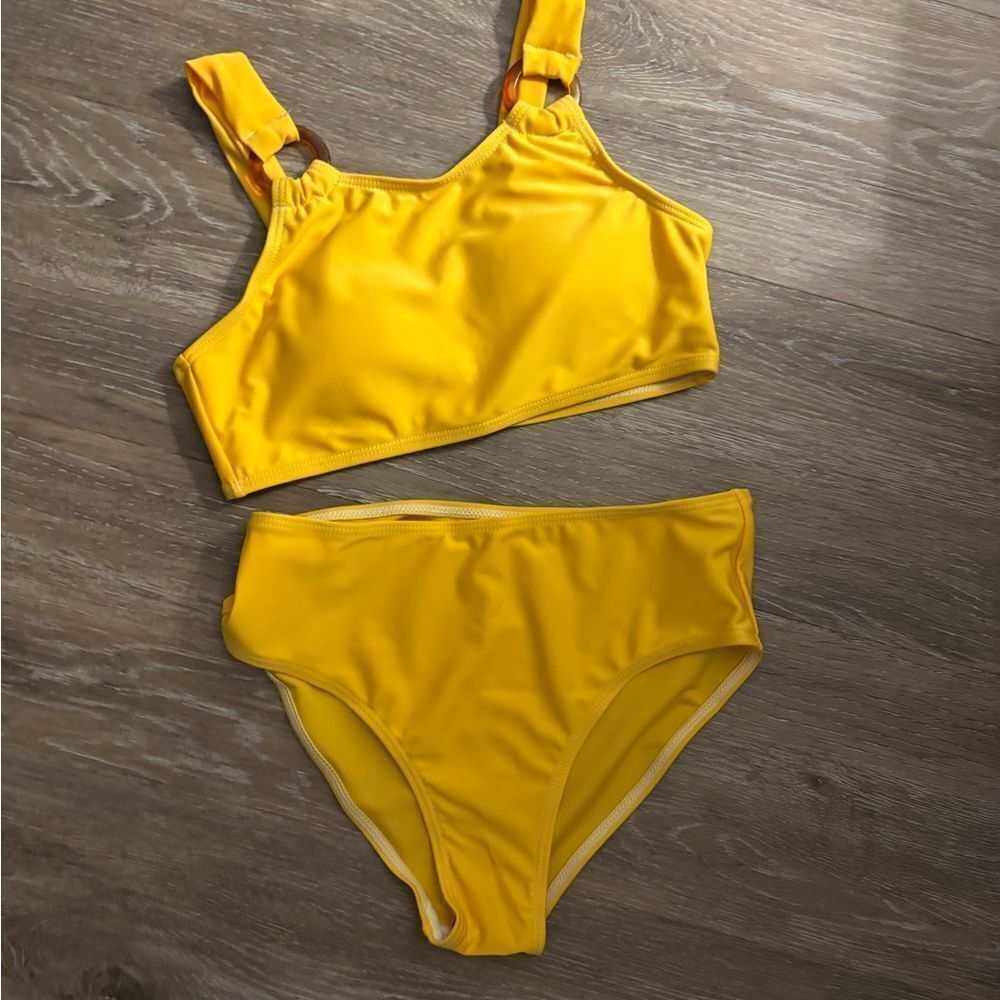 Girls Yellow Bikini Swim Set Sz L 10/12